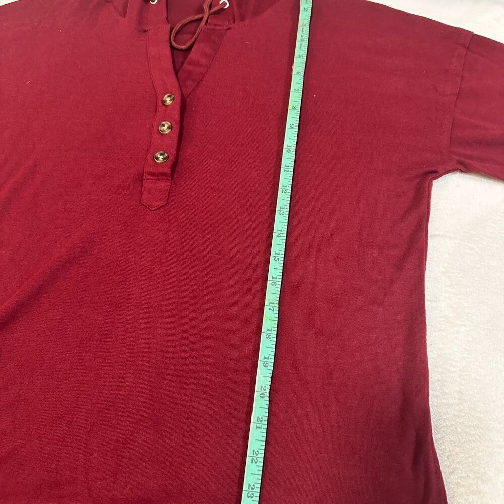 3/$30 Womens long sleeve tops casual (wine/grey) 2 colors - Picture 10 of 16